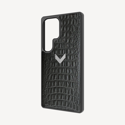 Samsung S24 Ultra Phone Case, Calf Leather, Alligator Texture