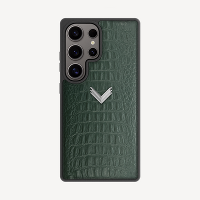 Samsung S24 Ultra Phone Case, Calf Leather, Alligator Texture
