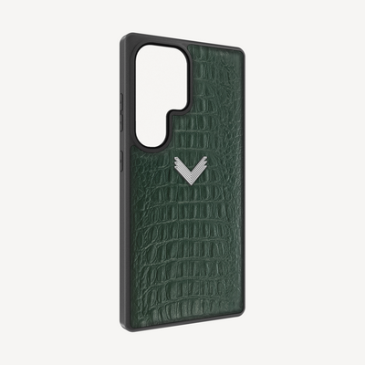 Samsung S23 Ultra Phone Case, Calf Leather, Alligator Texture