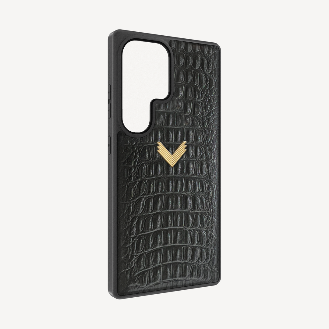 Samsung S25 Ultra Phone Case, Calf Leather, Alligator Texture
