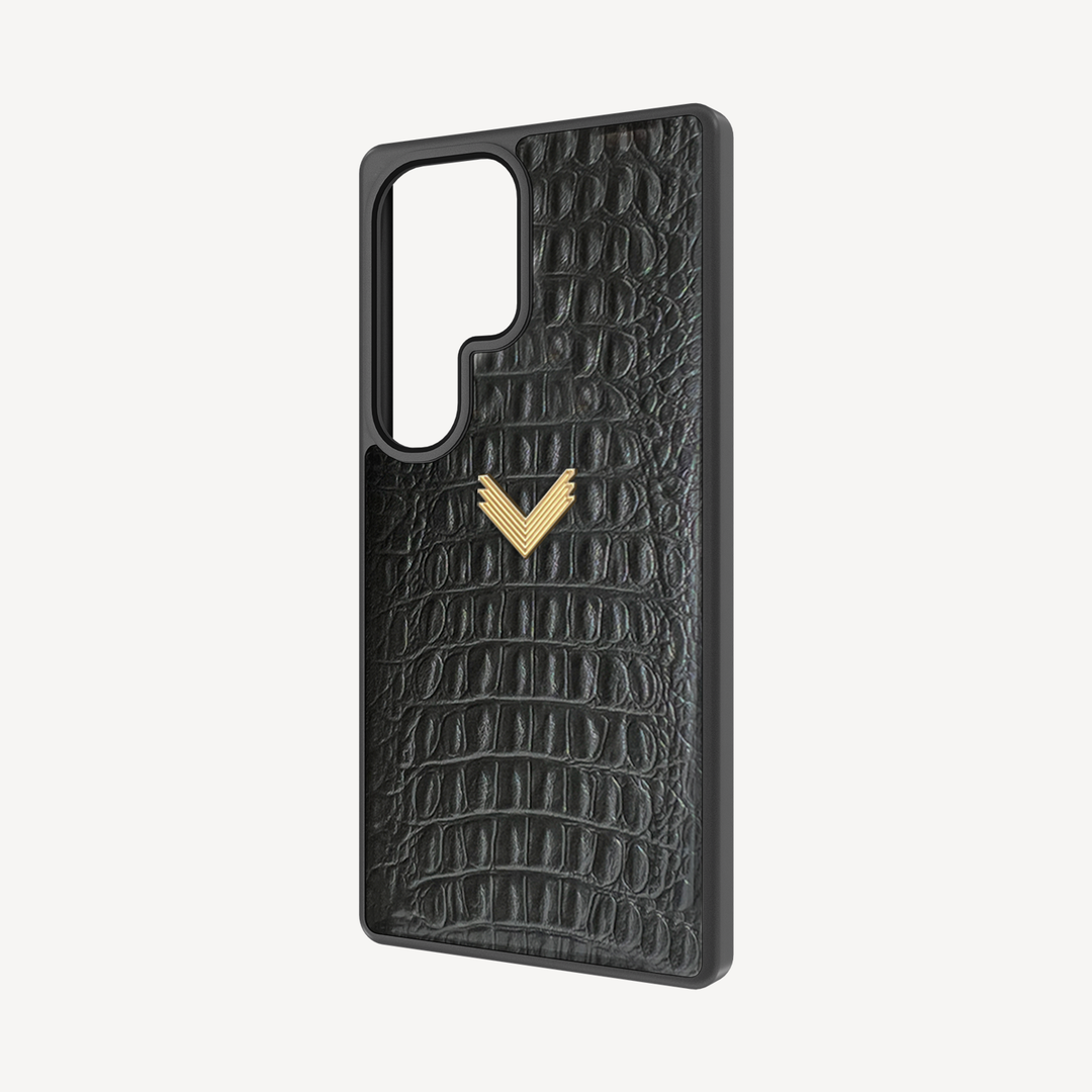 Samsung S25 Ultra Phone Case, Calf Leather, Alligator Texture