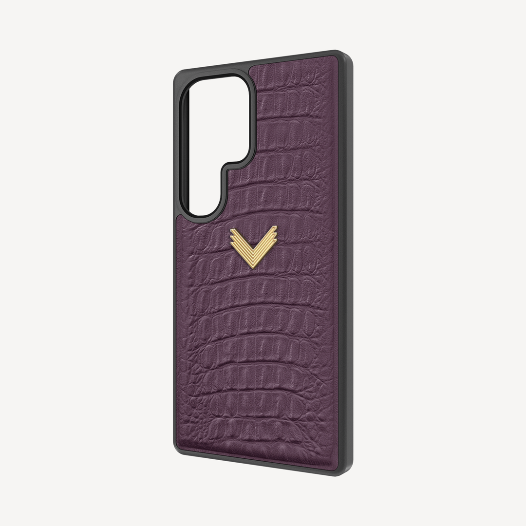 Samsung S25 Ultra Phone Case, Calf Leather, Alligator Texture