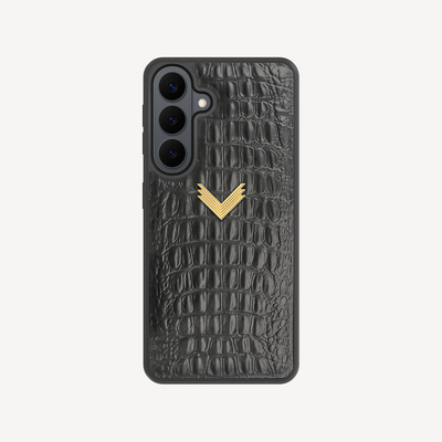 Samsung S26 Phone Case, Calf Leather, Alligator Texture