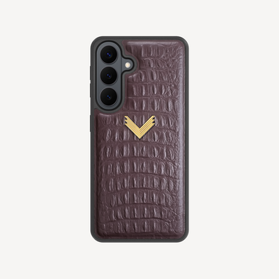 Samsung S26 Phone Case, Calf Leather, Alligator Texture