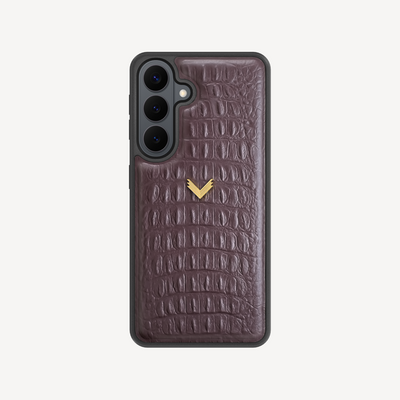 Samsung S26 Plus Phone Case, Calf Leather, Alligator Texture