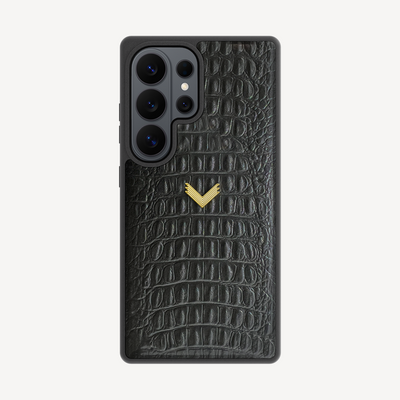 Samsung S26 Ultra Phone Case, Calf Leather, Alligator Texture