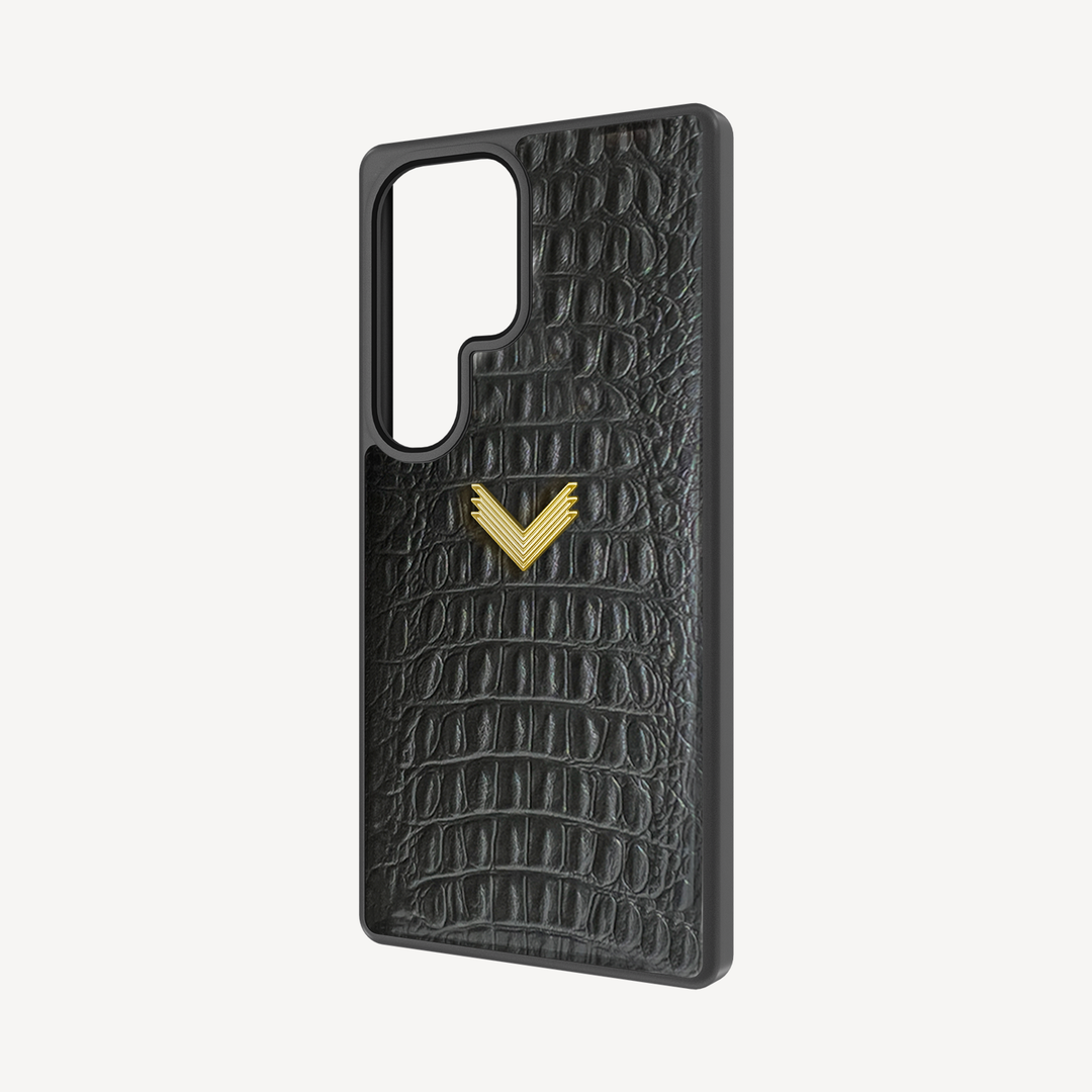 Samsung S26 Ultra Phone Case, Calf Leather, Alligator Texture
