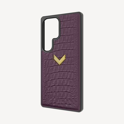 Samsung S26 Ultra Phone Case, Calf Leather, Alligator Texture