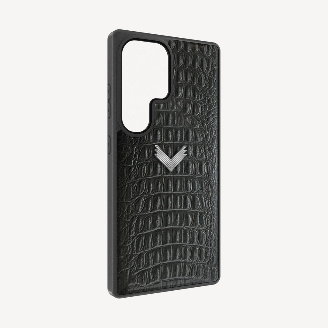 Samsung S26 Ultra Phone Case, Calf Leather, Alligator Texture