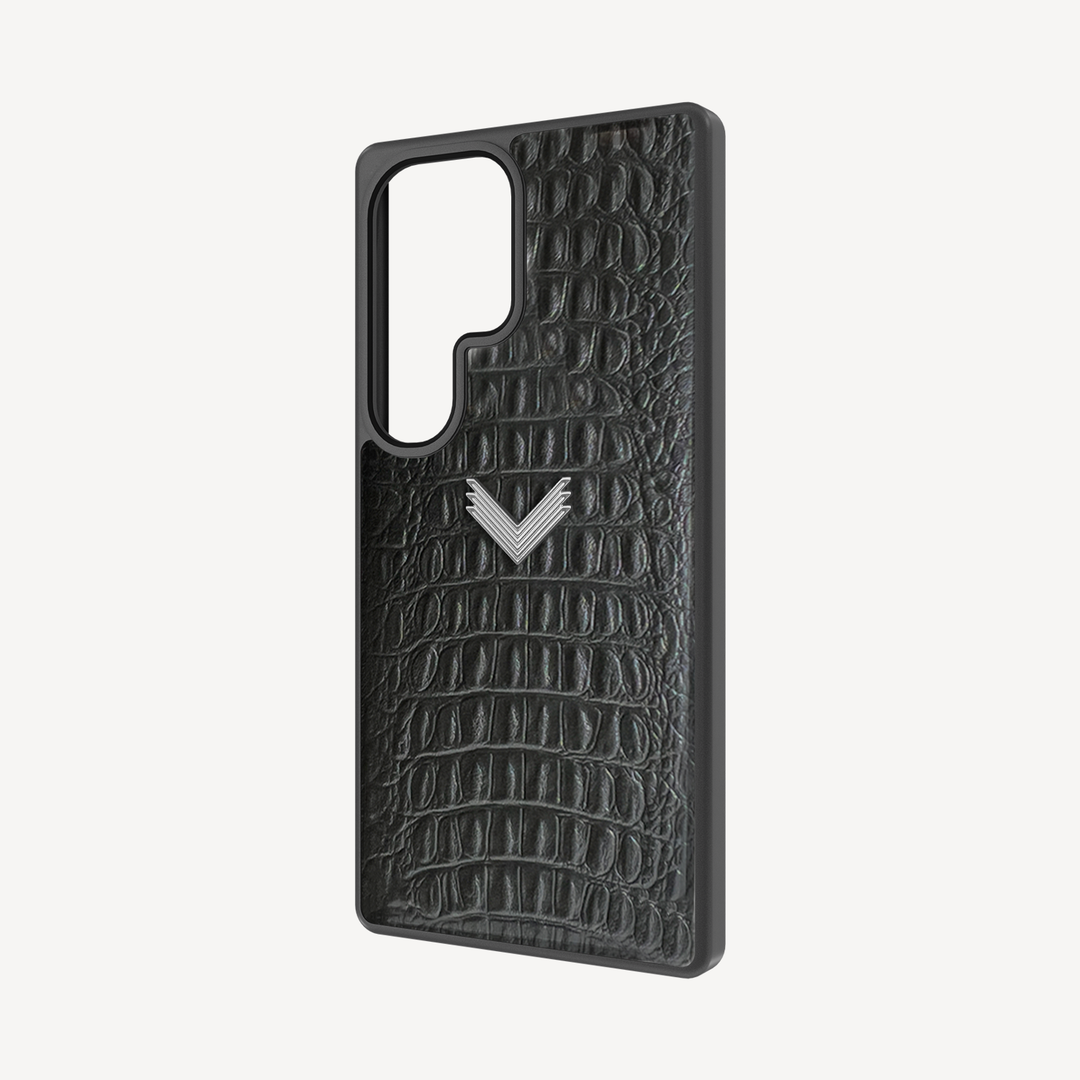 Samsung S26 Ultra Phone Case, Calf Leather, Alligator Texture