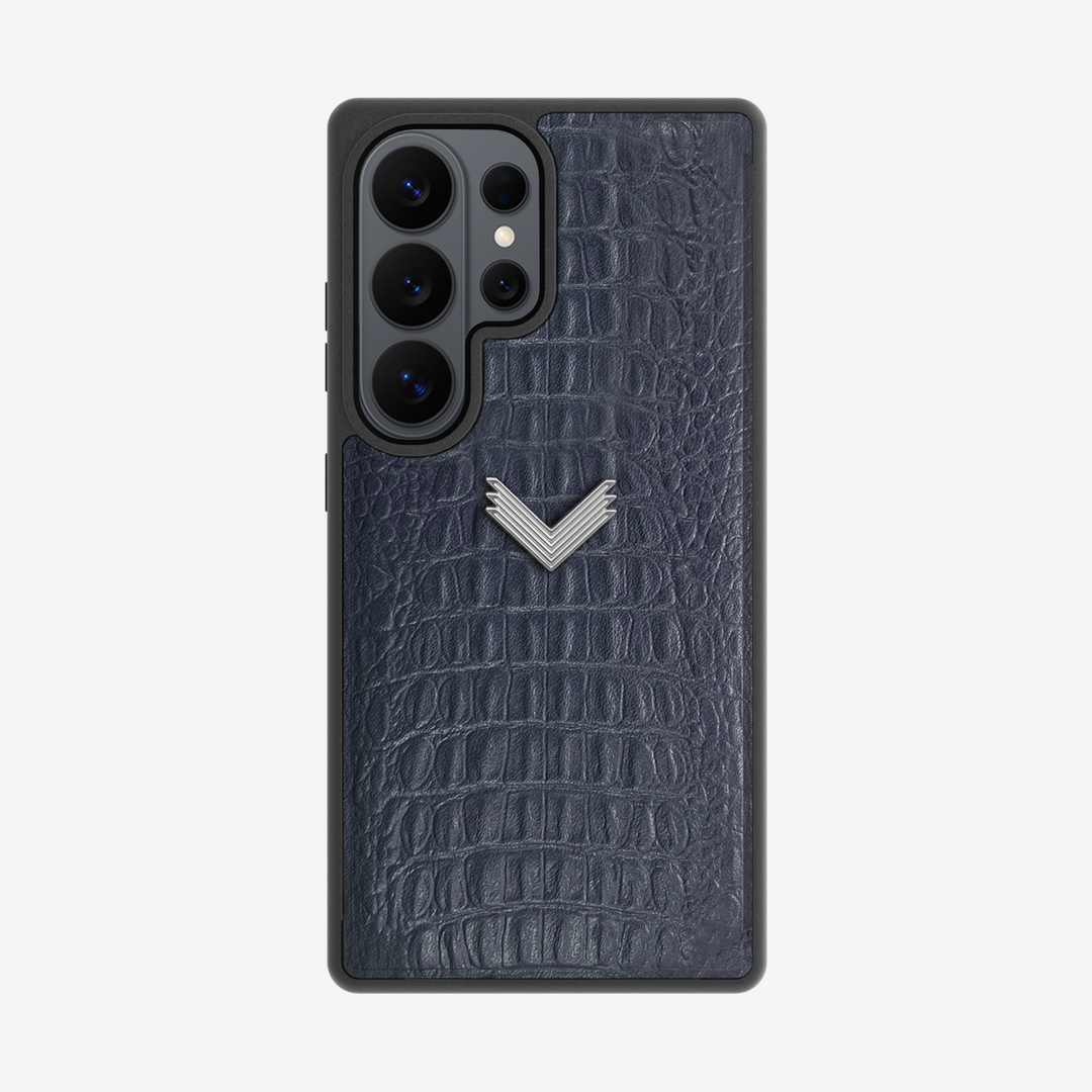 Samsung S26 Ultra Phone Case, Calf Leather, Alligator Texture