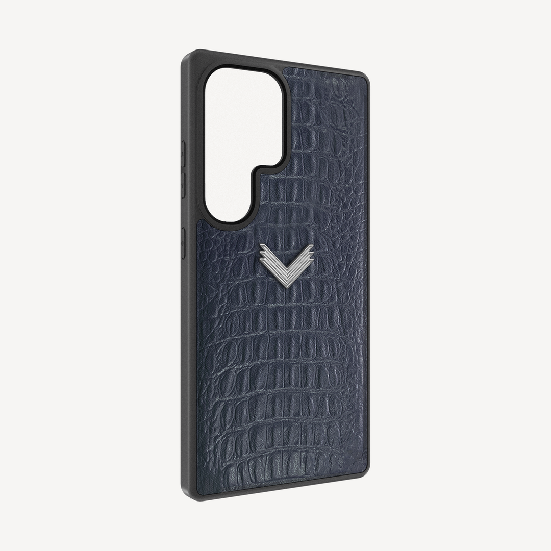 Samsung S26 Ultra Phone Case, Calf Leather, Alligator Texture