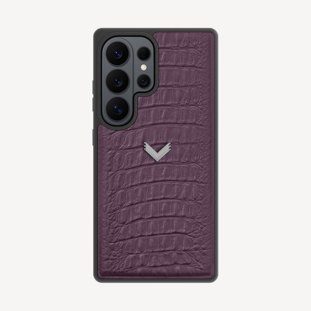 Samsung S26 Ultra Phone Case, Calf Leather, Alligator Texture