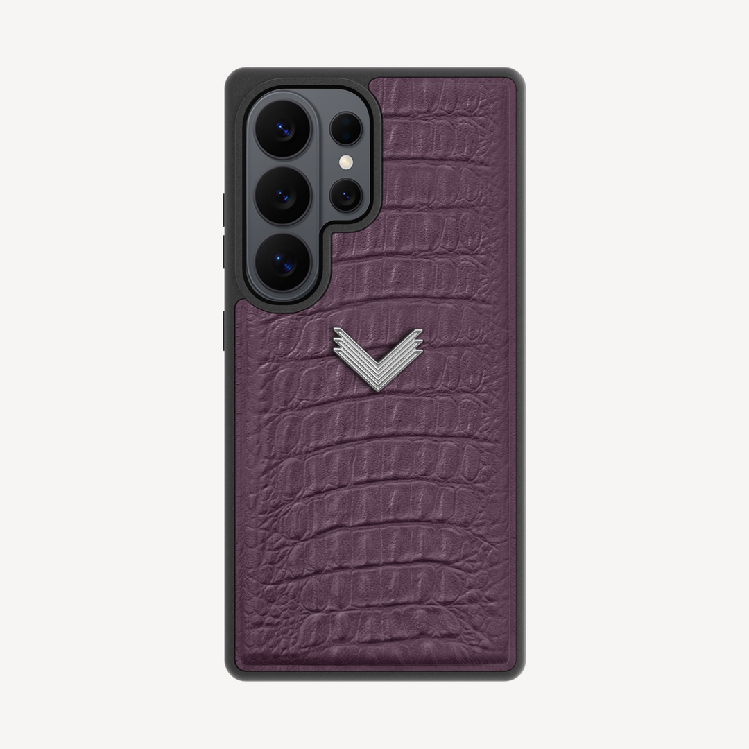 Samsung S26 Ultra Phone Case, Calf Leather, Alligator Texture