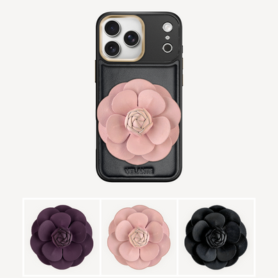 iPhone 17 Pro Max Phone Case, Calf Leather, Camellia