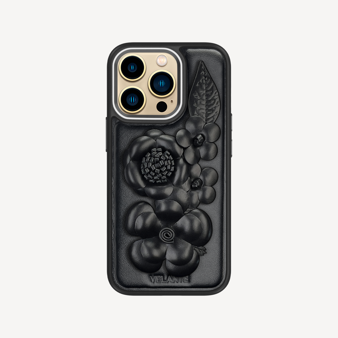 iPhone 16 Pro Max Phone Case, Crocodile Leather, Antique VLogo