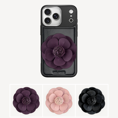 iPhone 17 Pro Max Phone Case, Calf Leather, Camellia