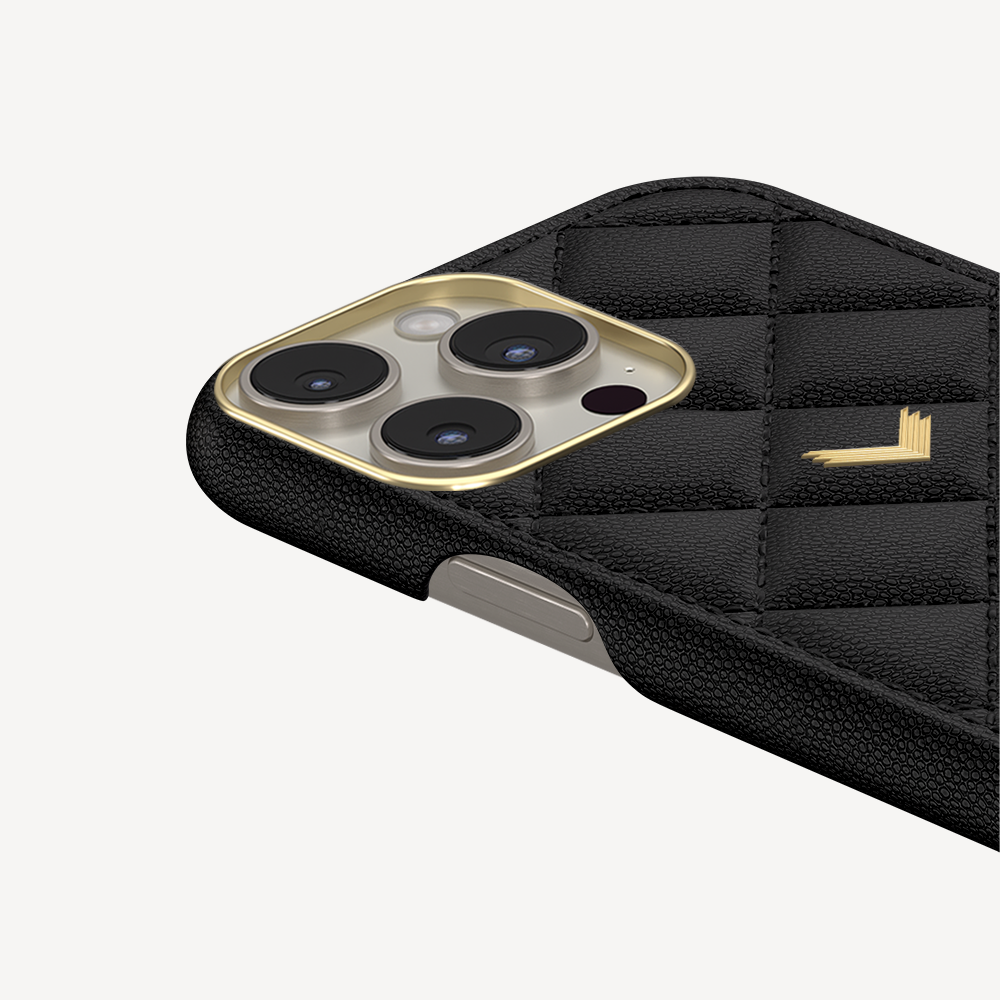 iPhone 15 Pro Max Case, Calf Leather, Caviar Texture