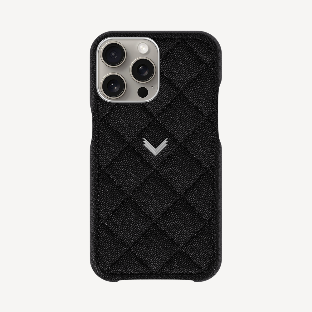 iPhone 15 Pro Max Case, Calf Leather, Caviar Texture