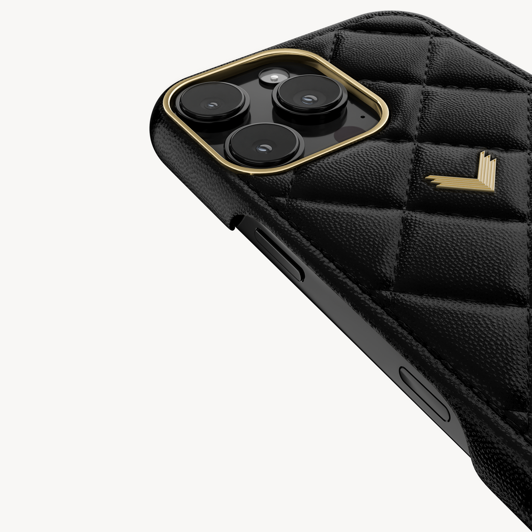 iPhone 16 Pro Case, Calf Leather, Caviar Texture