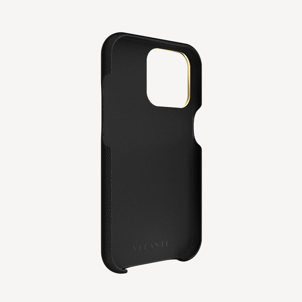 iPhone 15 Pro Phone Case, Calf Leather, Caviar Texture
