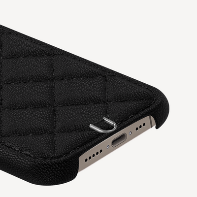 iPhone 15 Pro Phone Case, Calf Leather, Caviar Texture