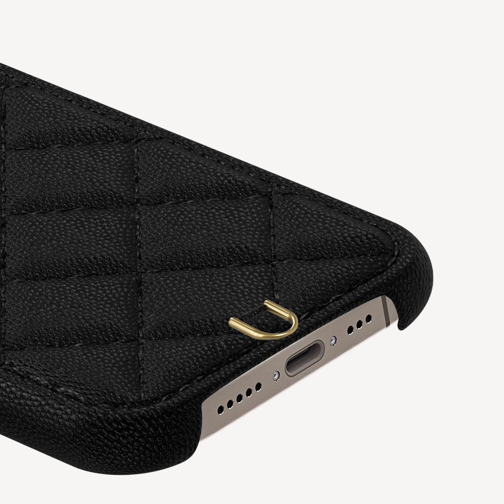 iPhone 15 Pro Max Phone Case, Calf Leather, Caviar Texture