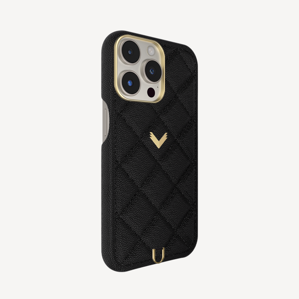 iPhone 15 Pro Max Phone Case, Calf Leather, Caviar Texture