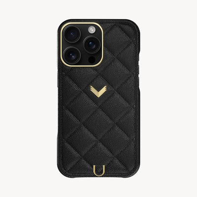 iPhone 16 Pro Max Phone Case, Calf Leather, Caviar Texture