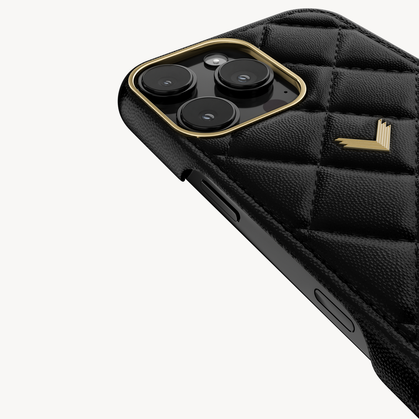 iPhone 16 Pro Phone Case, Calf Leather, Caviar Texture