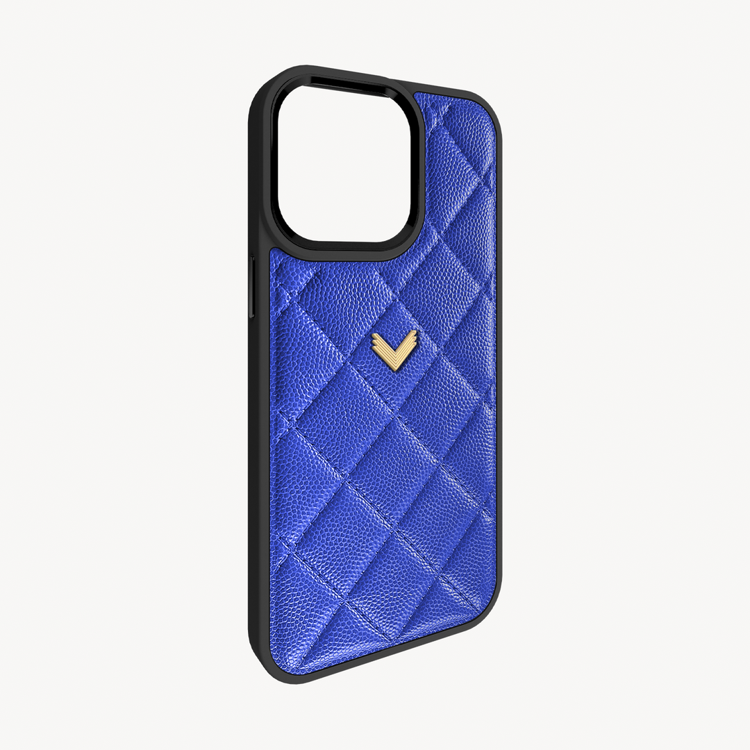 iPhone 15 Pro Max Phone Case, Calf Leather, Caviar Texture