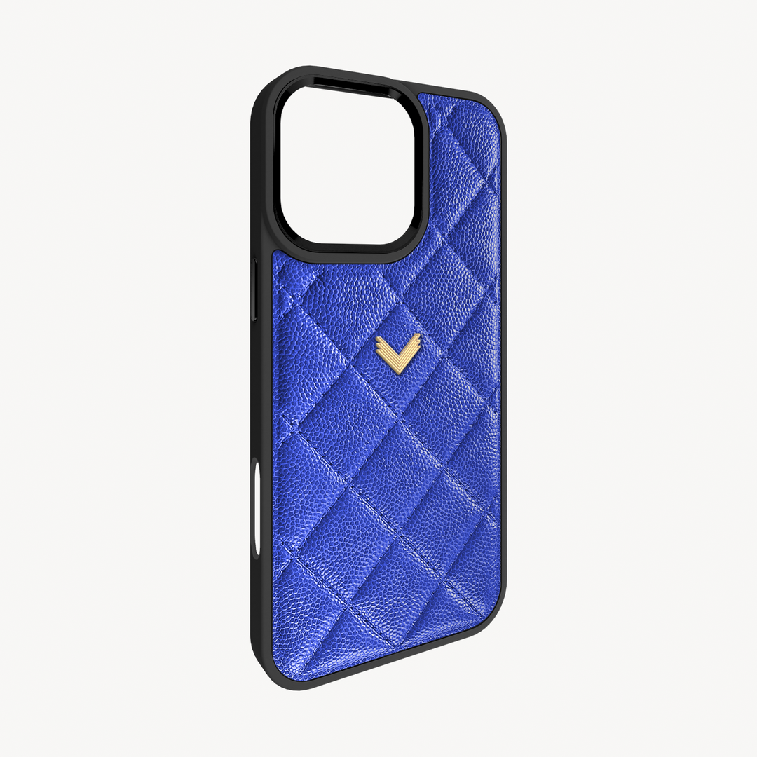 iPhone 16 Pro Max Phone Case, Calf Leather, Caviar Texture