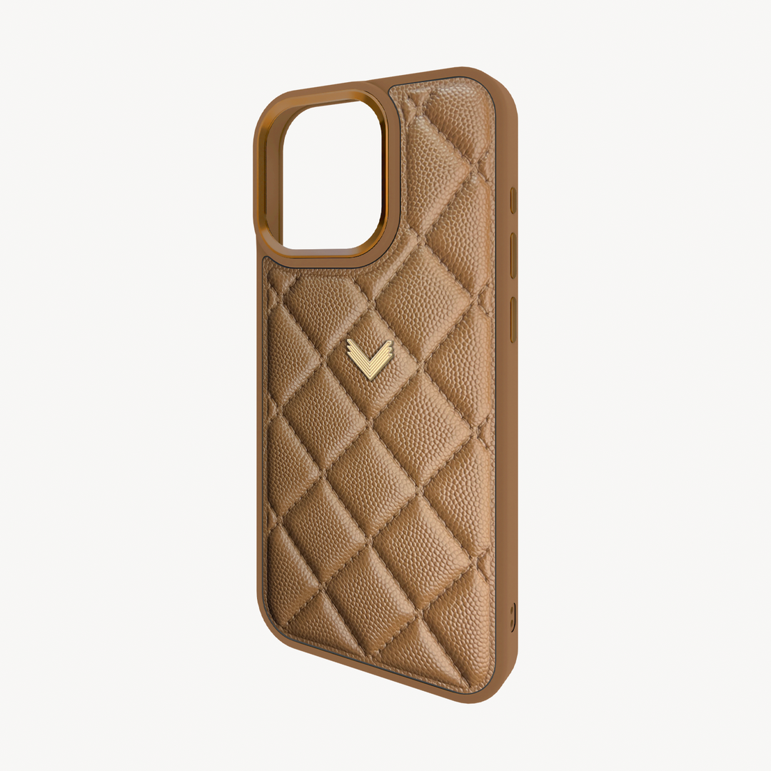 iPhone 16 Pro Max Phone Case, Calf Leather, Caviar Texture