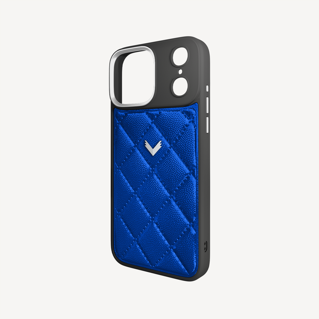 iPhone 18 Pro Phone Case, Calf Leather, Caviar Texture