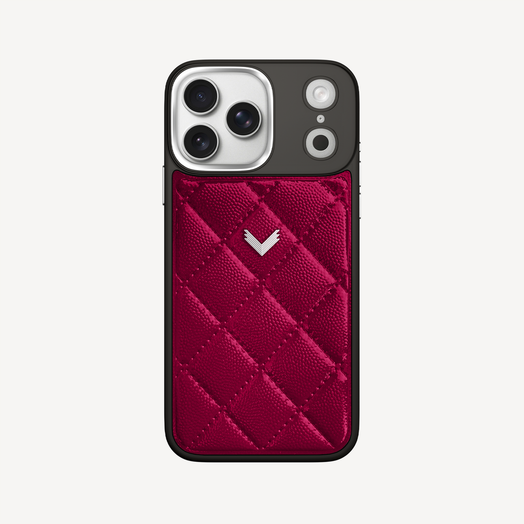 iPhone 18 Pro Max Phone Case, Calf Leather, Caviar Texture