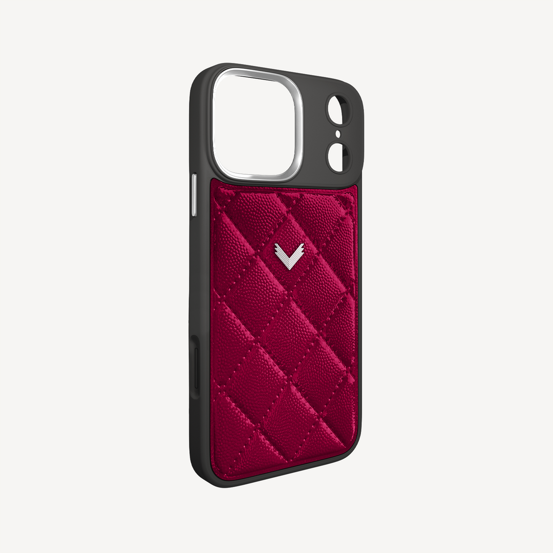 iPhone 18 Pro Max Phone Case, Calf Leather, Caviar Texture