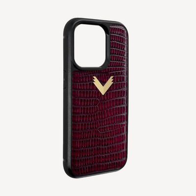 iPhone 14 Pro Max Phone Case, Calf Leather, Lizard Texture