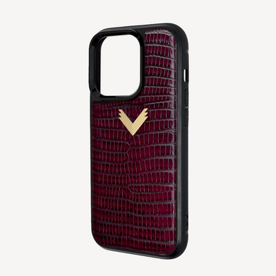 iPhone 14 Pro Max Phone Case, Calf Leather, Lizard Texture