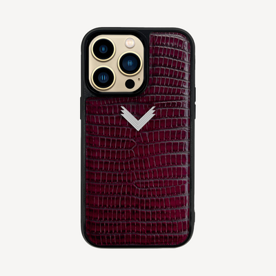 iPhone 14 Pro Max Phone Case, Calf Leather, Lizard Texture