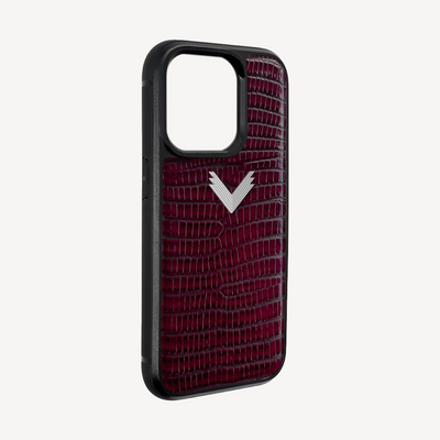 iPhone 14 Pro Max Phone Case, Calf Leather, Lizard Texture