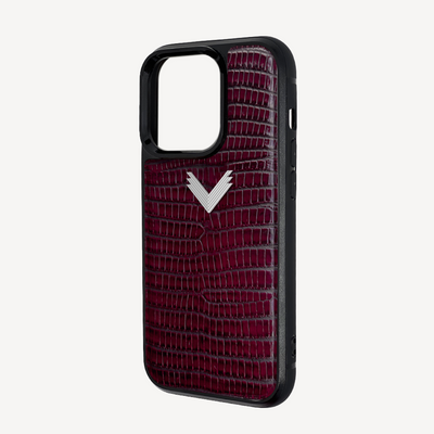 iPhone 14 Pro Max Phone Case, Calf Leather, Lizard Texture