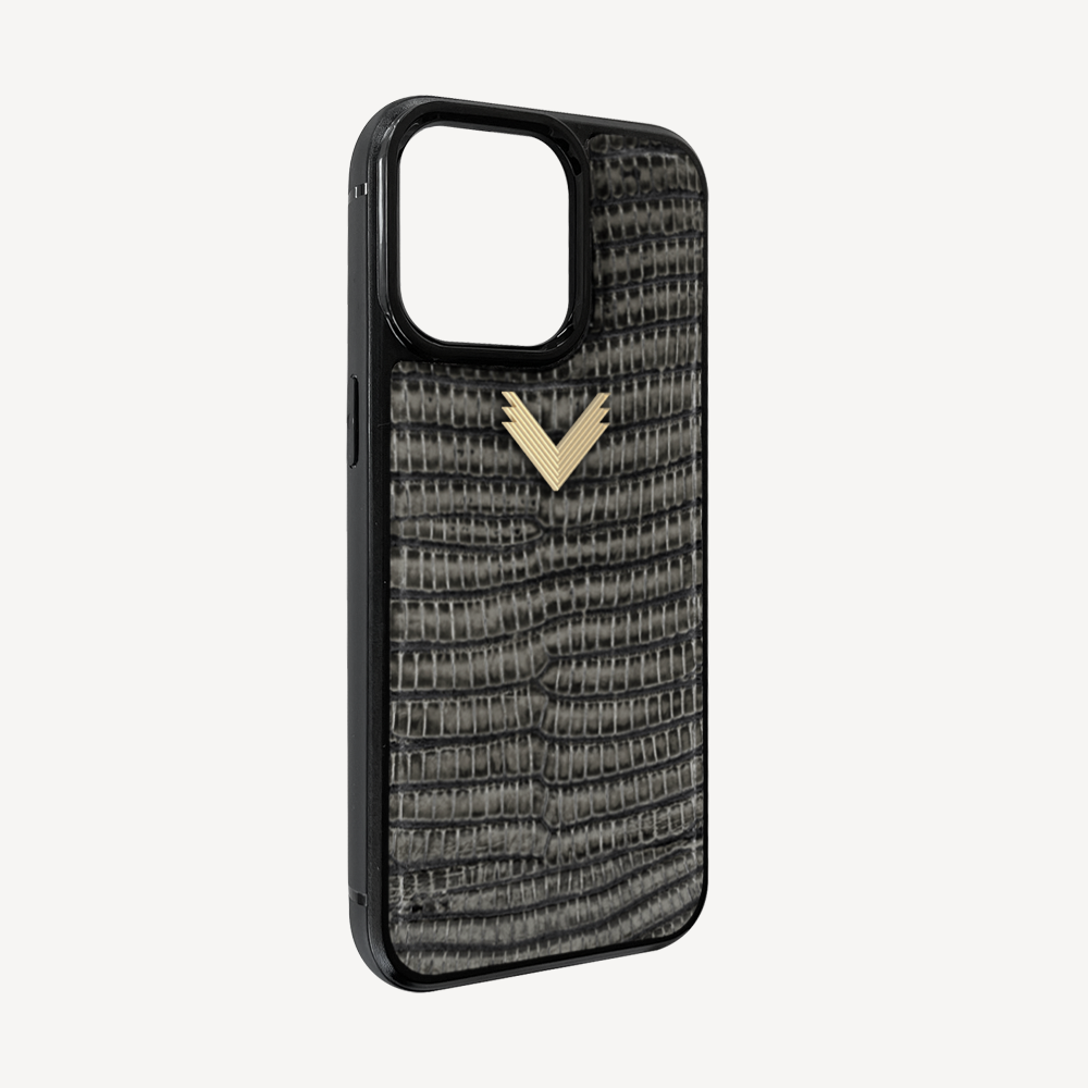 iPhone 15 Pro Max Phone Case, Calf Leather, Lizard Texture