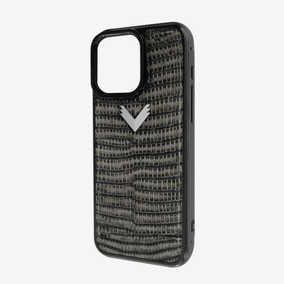 iPhone 15 Pro Max Phone Case, Calf Leather, Lizard Texture