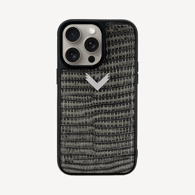 iPhone 15 Pro Max Phone Case, Calf Leather, Lizard Texture