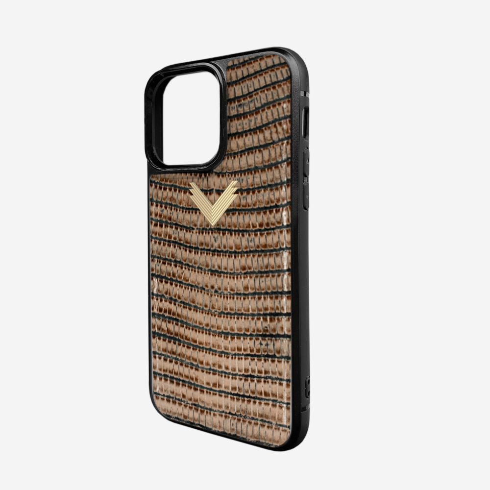 iPhone 14 Pro Max Phone Case, Calf Leather, Lizard Texture