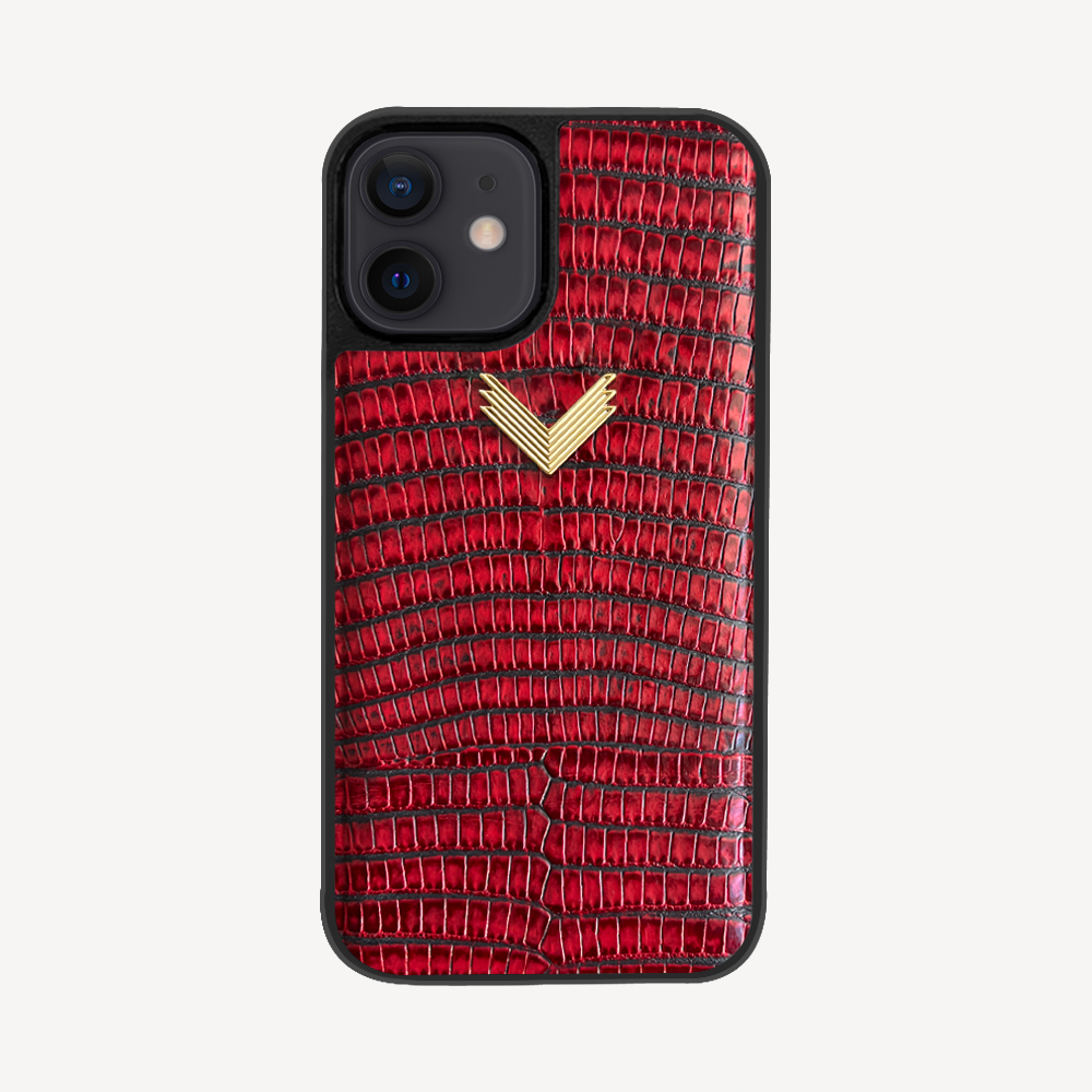 iPhone 11 Phone Case, Calf Leather, Lizard Texture