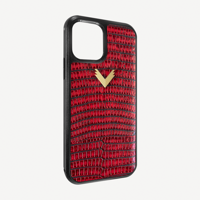 iPhone 11 Phone Case, Calf Leather, Lizard Texture