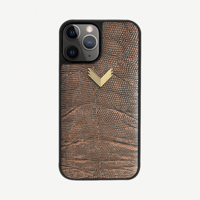 iPhone 11 Pro Phone Case, Calf Leather, Lizard Texture