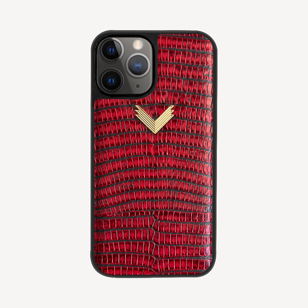 iPhone 11 Pro Phone Case, Calf Leather, Lizard Texture