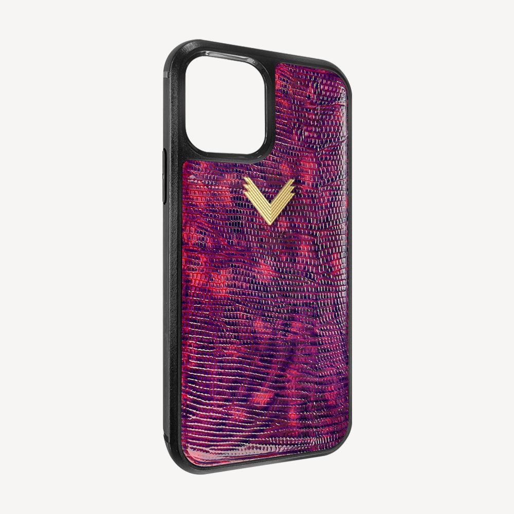 iPhone 12/12 Pro Phone Case, Calf Leather, Lizard Texture